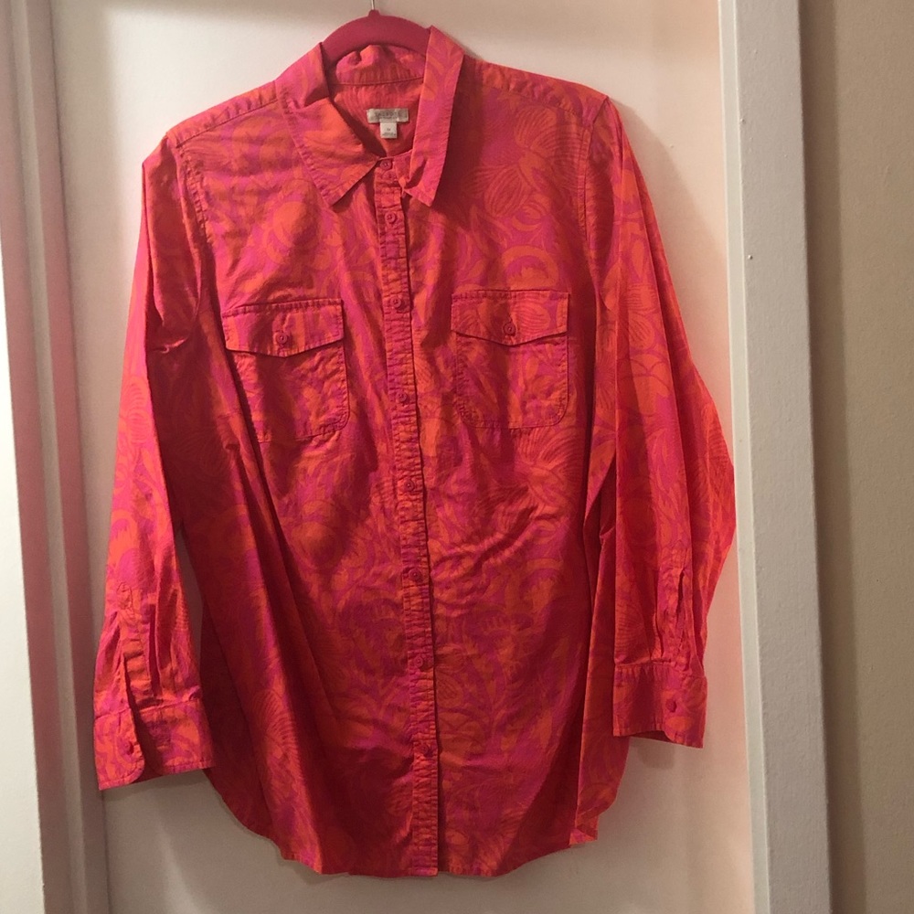 SOLD ❌ Talbots Button Down Tropical Floral Print Shirt ❌